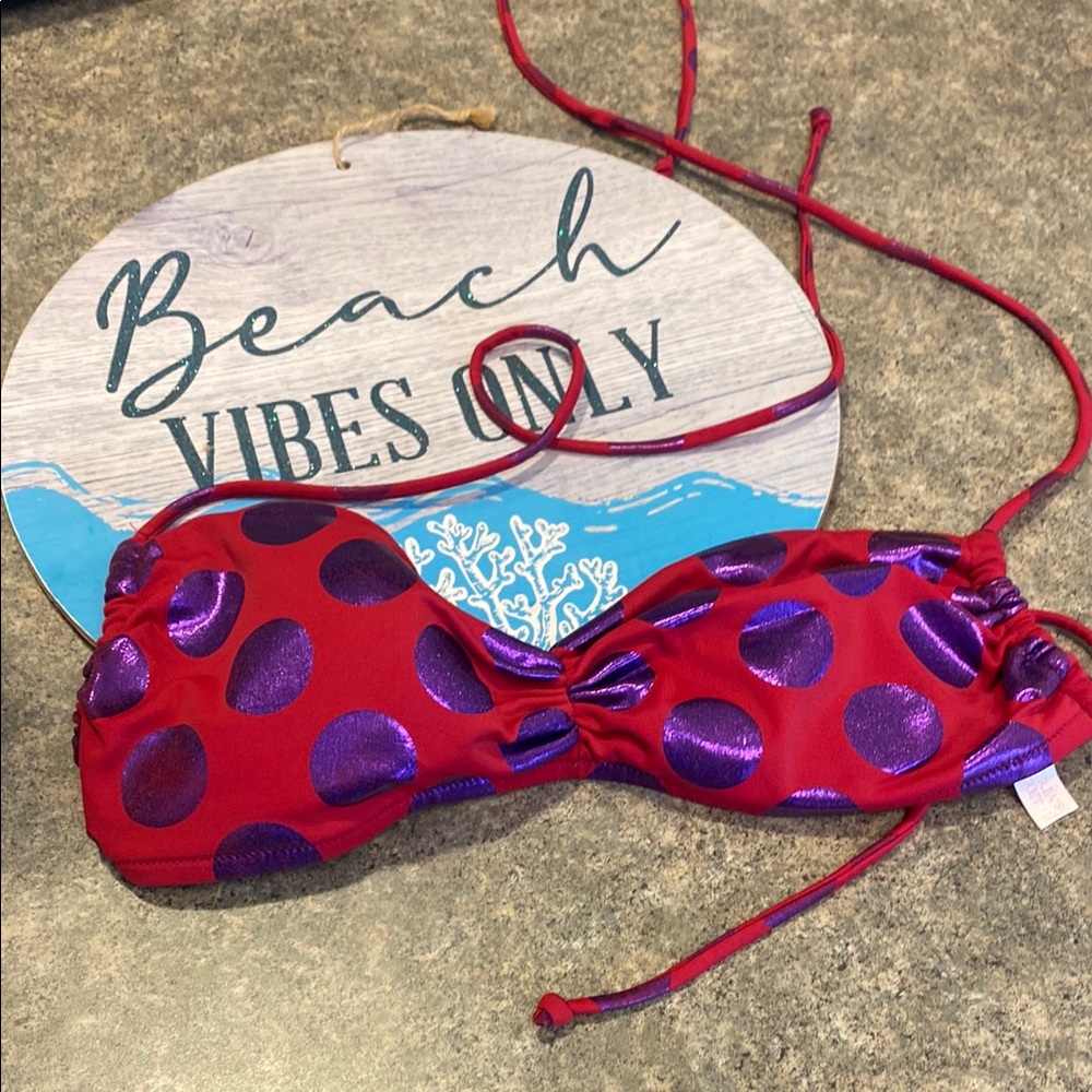 Victoria's Secret Red and Purple Bikini Top